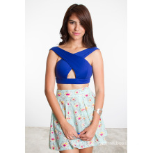 2015 New Summer Fashion Cross Front Sexy Crop Top